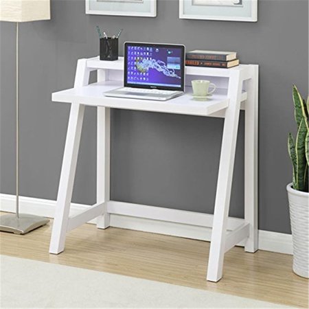CONVENIENCE CONCEPTS Newport Lilly Desk with Top Shelf - White CO54155